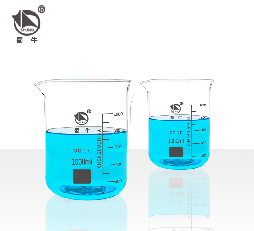 蜀牛玻璃烧杯25 50 100 250 500 1000ml家用耐高温化学实验室器材 - 图2