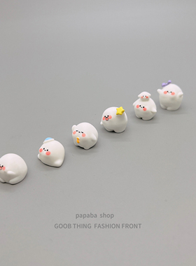 圆嘟嘟小白团子治愈解压办公桌摆