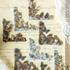 Wood color years hollow relief handbook collage card retro border corner photo album handbook collage decorative material paper