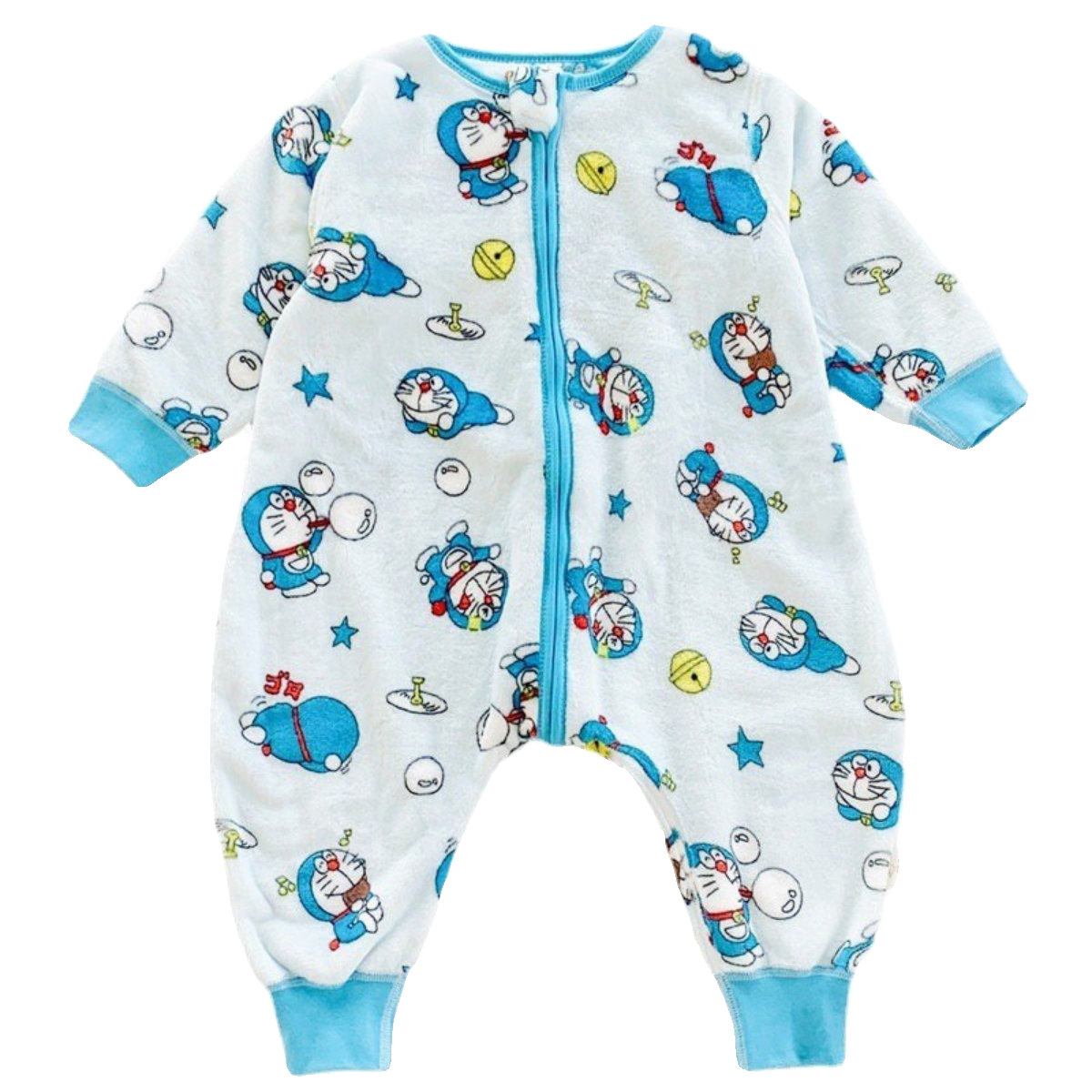 婴儿连体睡衣秋冬款儿童加绒加厚法兰绒睡袋宝宝分腿防踢被子神器 - 图3