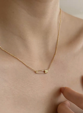 Jennie同款别针十字架项链锁骨链