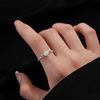Pure silver rose ring for women, adjustable ins niche design, fashionable and simple open ring