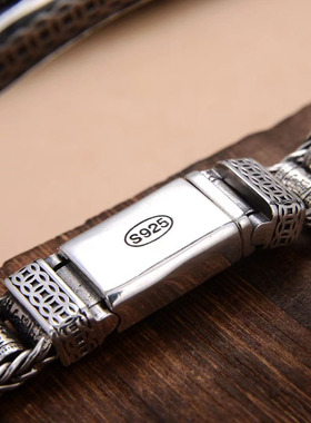 男士大潮貔貅可转个性银手链