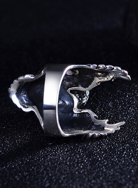 泰银925银男士戒指戒老鹰指环王