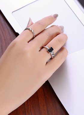 银戒指韩国明星同款饰品送女友