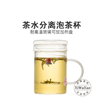 One-house kilns high temperature resistant glass tea water separation cup filter screen lid flower and grass Kung Fu Kung-fu tea minimis peace of mind