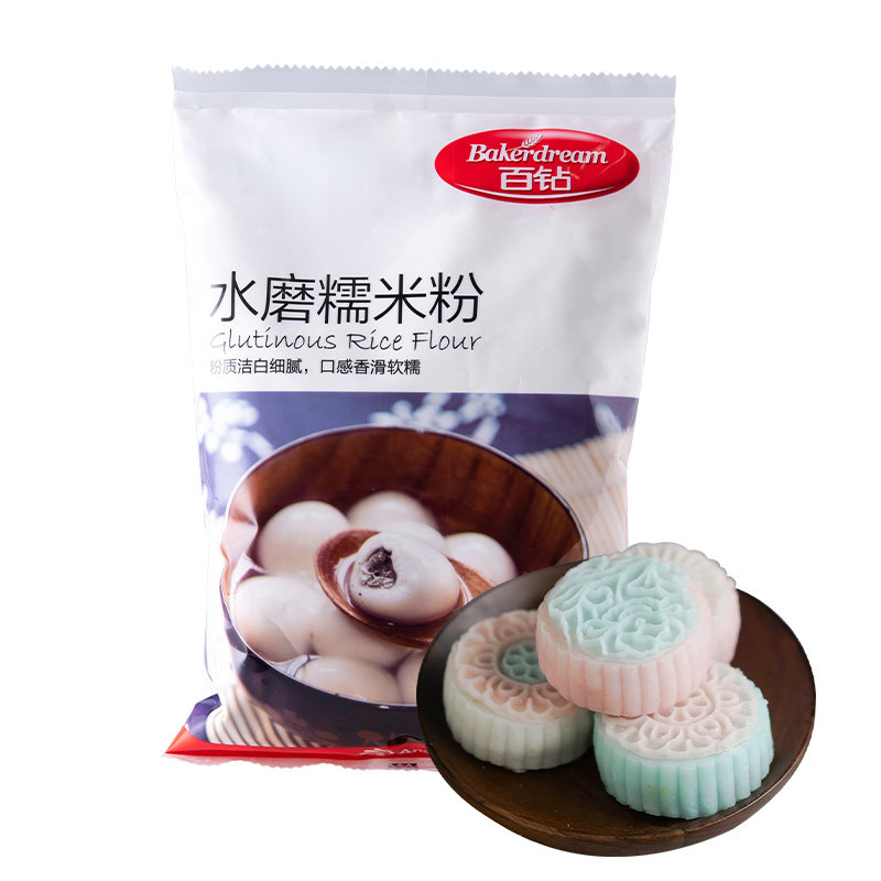百钻水磨糯米粉家用纯烘焙冰皮面粉 安琪食品面粉/食用粉