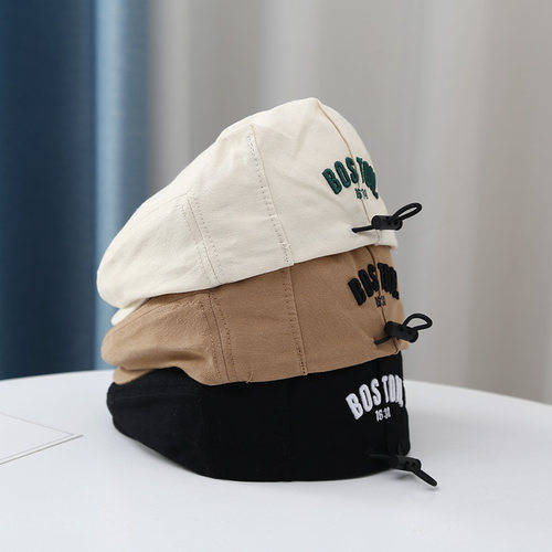 宝宝韩版帽子春秋季洋气前进帽男童贝雷帽可调节百搭鸭舌帽穿搭帽 - 图0