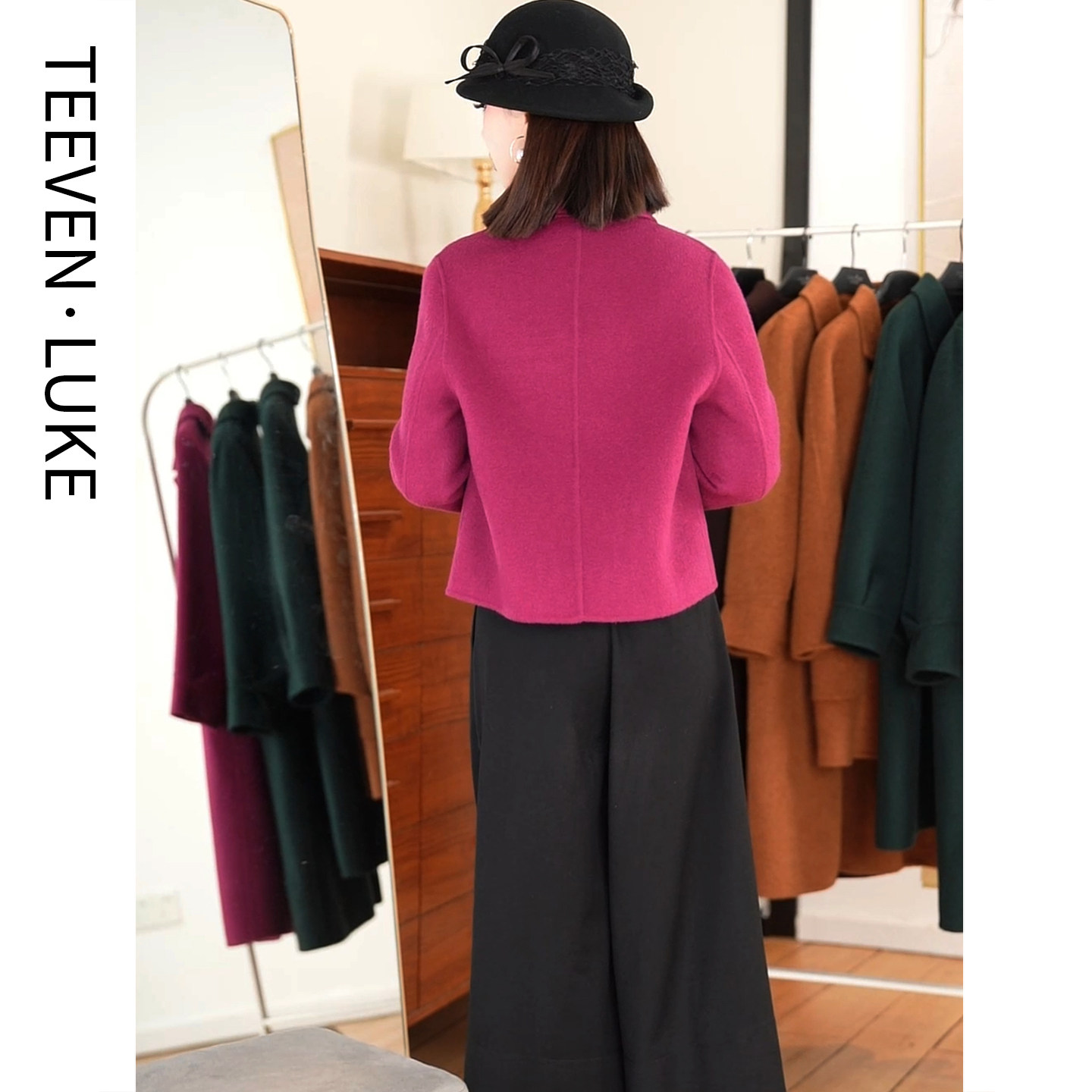 2025秋冬新款双面呢大衣女显瘦韩版外套妈妈短款羊毛呢气质小个子,淘宝优惠券,粉丝福利购,淘宝优惠卷