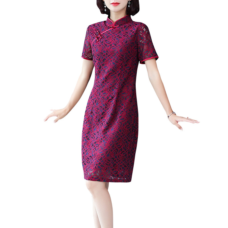 夏装2020款改良中老年女装旗袍裙 迪芬璐嘉旗袍