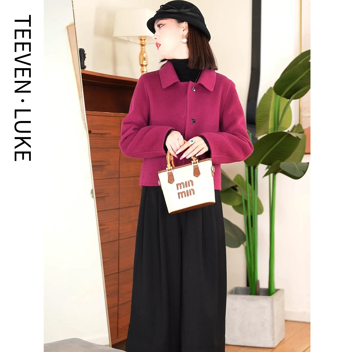 2025秋冬新款双面呢大衣女显瘦韩版外套妈妈短款羊毛呢气质小个子,淘宝优惠券,粉丝福利购,淘宝优惠卷