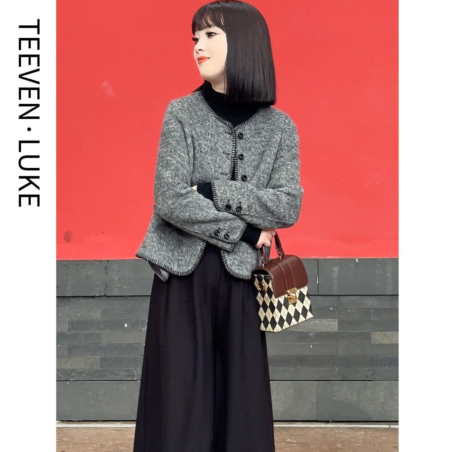 2025年新款秋冬双面呢羊毛大衣女小个子短款韩版毛呢外套气质休闲,淘宝优惠券,粉丝福利购,淘宝优惠卷