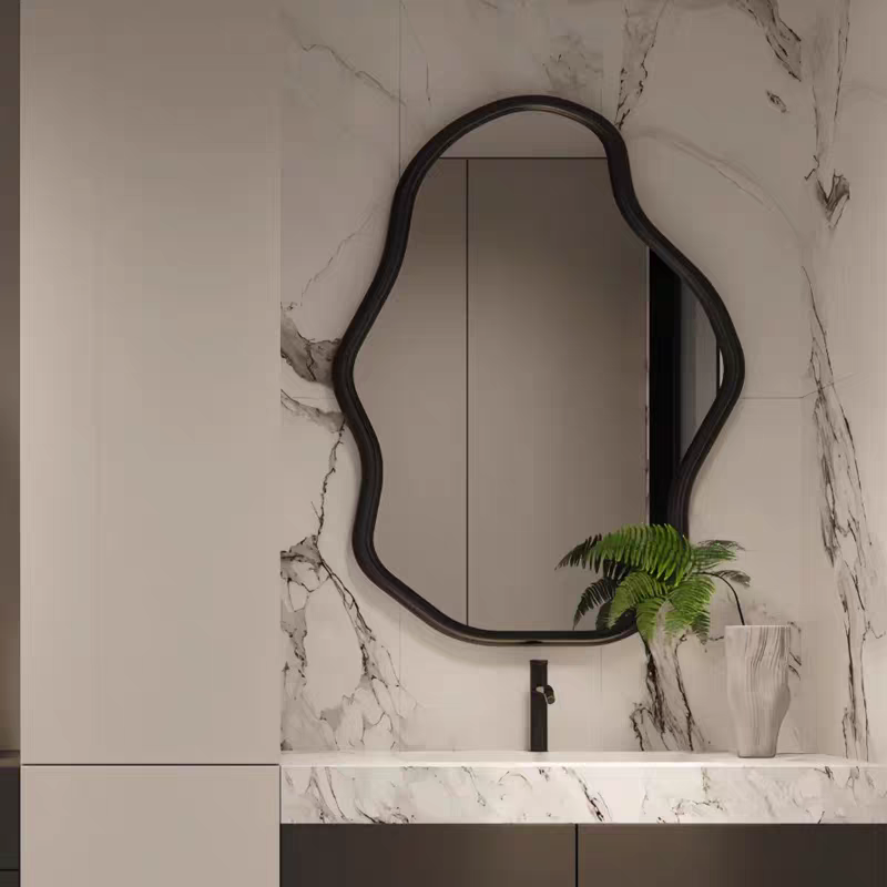 法式不规则卫生间镜子装饰镜北欧异形浴室镜复古轻奢化妆镜壁挂墙,淘宝优惠券,粉丝福利购,淘宝优惠卷