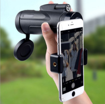 Single-cylinder telescope 12x50 big eyepiece high-definition high-times micro-light outdoor concert can be connected to mobile phone telescope