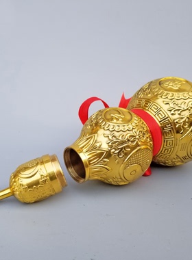 铜葫芦纯铜摆件开盖空心八卦