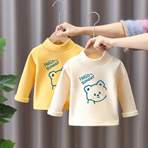 Male and female child Develvet semi-high collar autumnilyThe undershirt Winter Scout Childrens baby Autumn Winter Warm Jacket