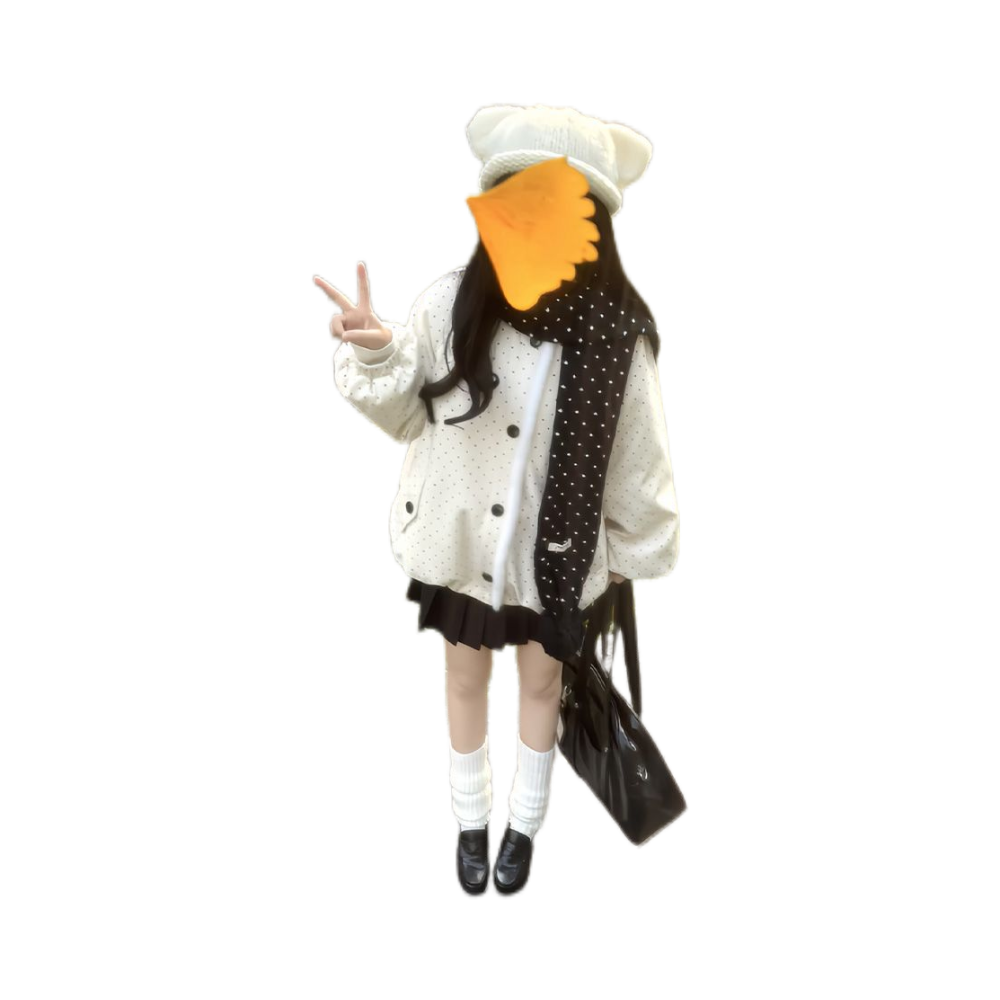 波点新款杏韵甜系可爱少女波点毛呢外套校供感K短裙围巾三件套,淘宝优惠券,粉丝福利购,淘宝优惠卷