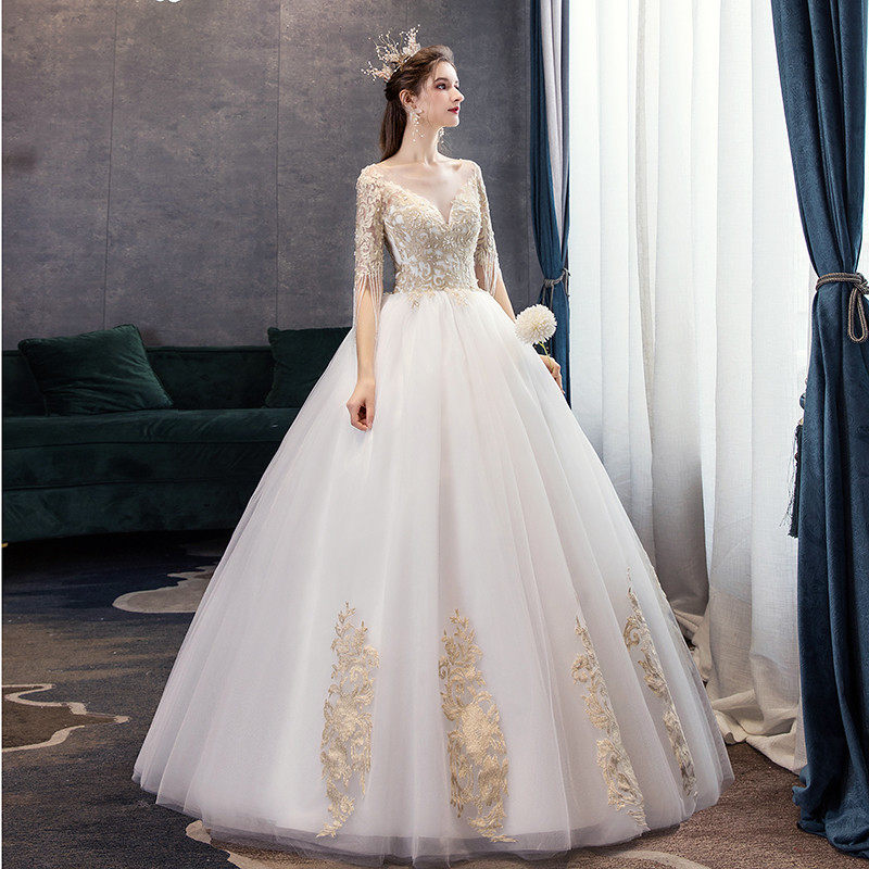 2019新款新娘结婚礼服森系超仙婚纱 甜蜜有约婚纱礼服婚纱