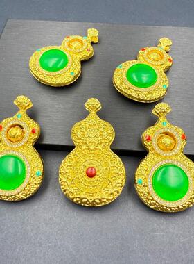 可转动时来运转点钻葫芦项链仿玉髓福禄寿挂坠高级感吊坠直播货源