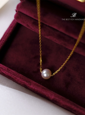 保色好！单颗天然淡水珍珠项链