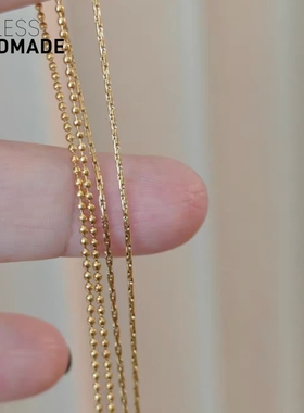 洗澡不摘美产14K包金小圆珠项链