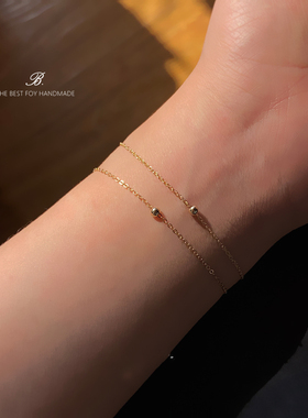 含金量5%进口14K包金转运珠手链