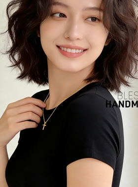 含金量5%美国14k包金十字架项链