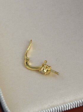 DIY珍珠配件新款S925纯银极简锆石气质万能扣吊坠空托时尚百搭