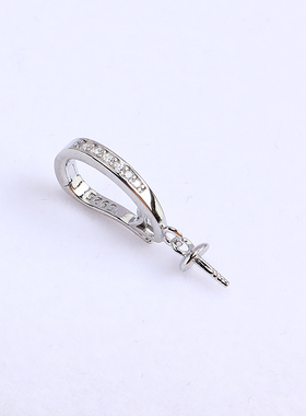 万能扣带羊眼钉珍珠项链吊坠空托