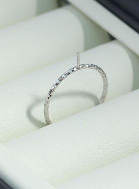 S925纯银简约百搭珍珠戒指素戒