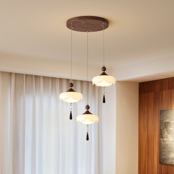 Song's Aesthetic Walnut Color Restaurant Lamp