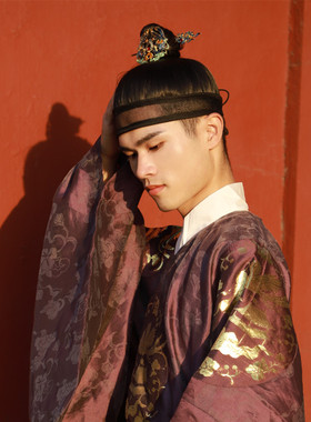 汉服假发马尾头巾明制