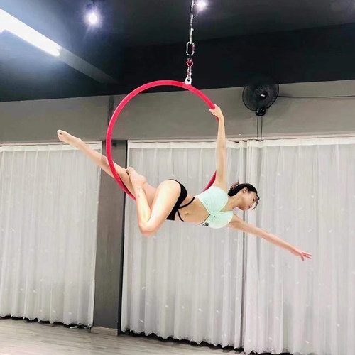 空中舞蹈吊环多功能酒吧商演体操杂技高空单耳不锈钢旋转瑜伽吊环 - 图1