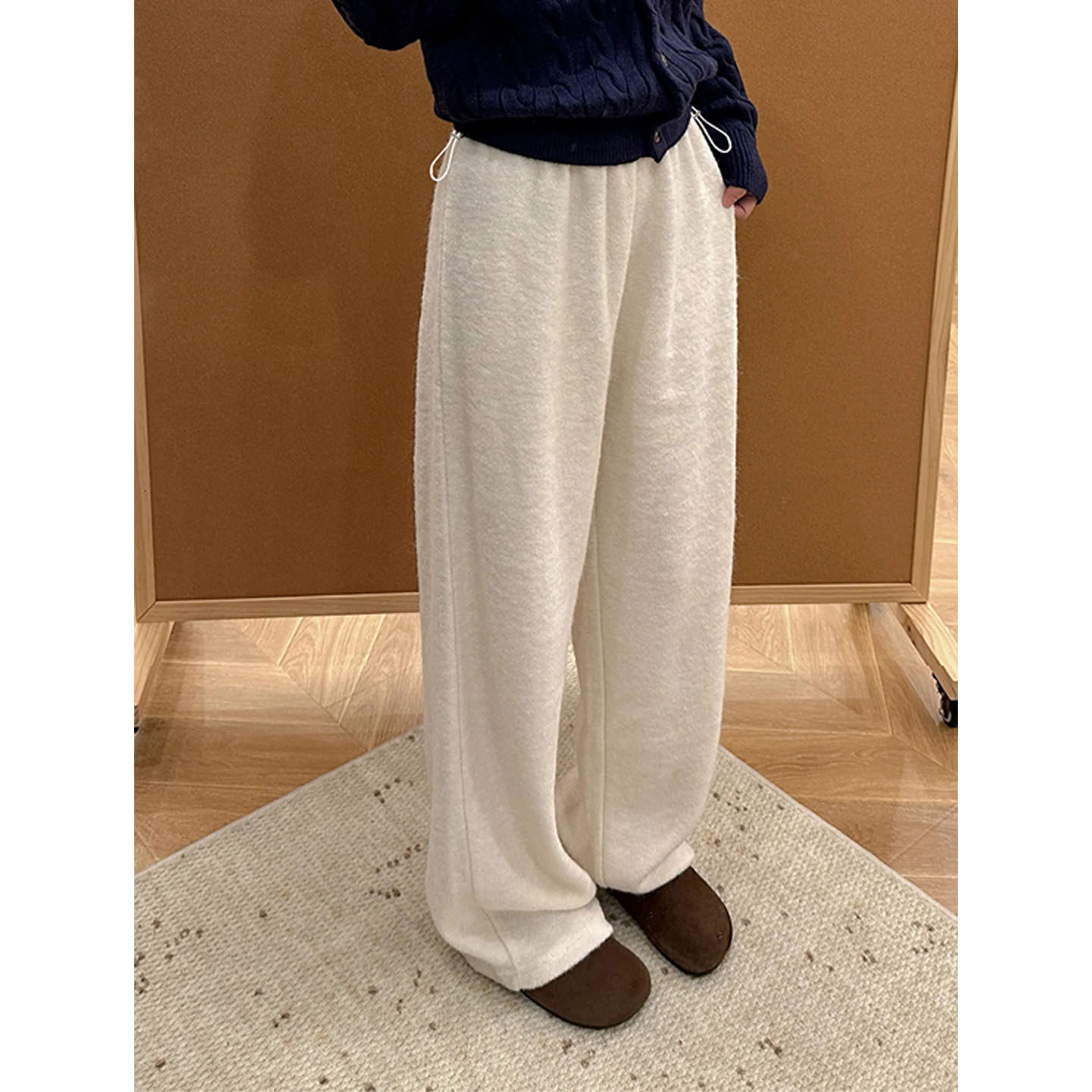 孕妇阔腿裤子秋冬季加绒加厚2025新款外穿不勒肚子保暖休闲拖地裤,淘宝优惠券,粉丝福利购,淘宝优惠卷