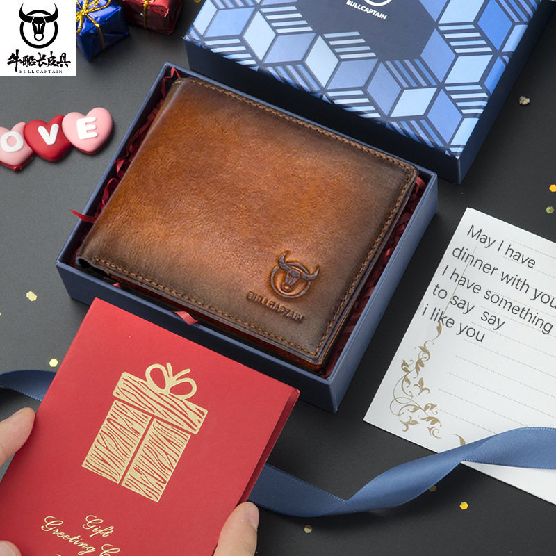 牛船长广州白云钱包男真皮短款防盗刷多卡位头层软牛皮钱夹子,淘宝优惠券,粉丝福利购,淘宝优惠卷