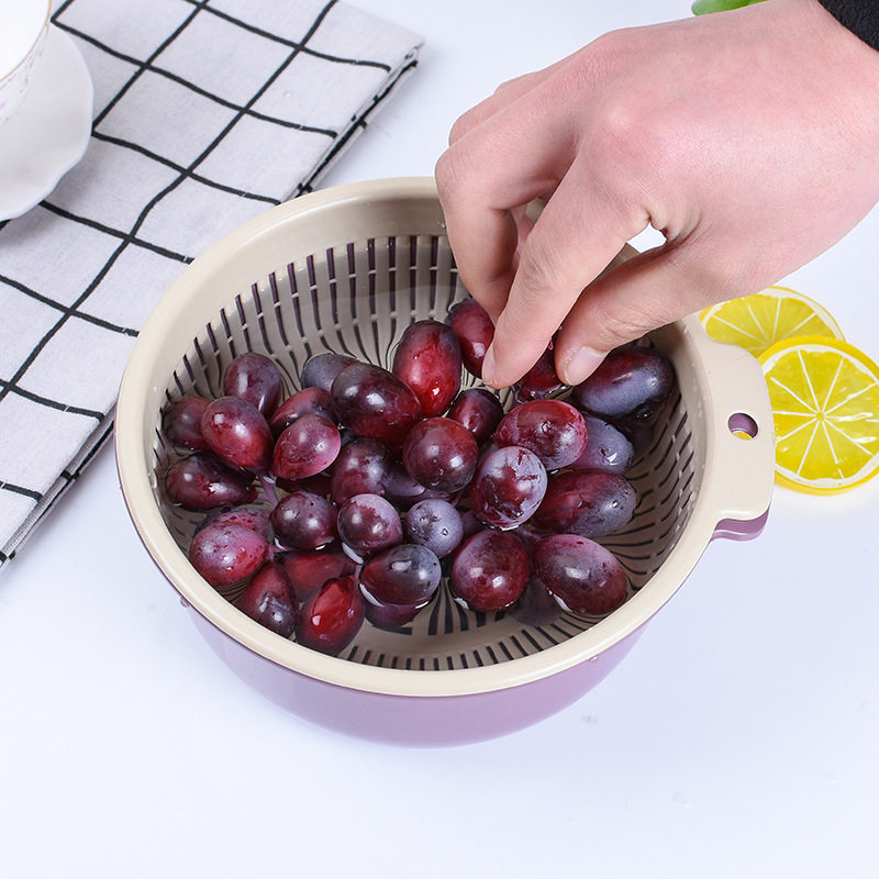 双层塑料沥水篮洗菜盆洗菜篮厨房家用创意淘米洗水果菜篮子水果盘,淘宝优惠券,粉丝福利购,淘宝优惠卷