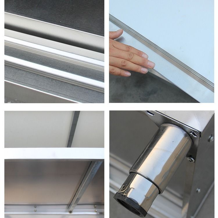 304加厚不锈钢工作台厨房操作台专用推拉门置物架面板橱柜切菜台