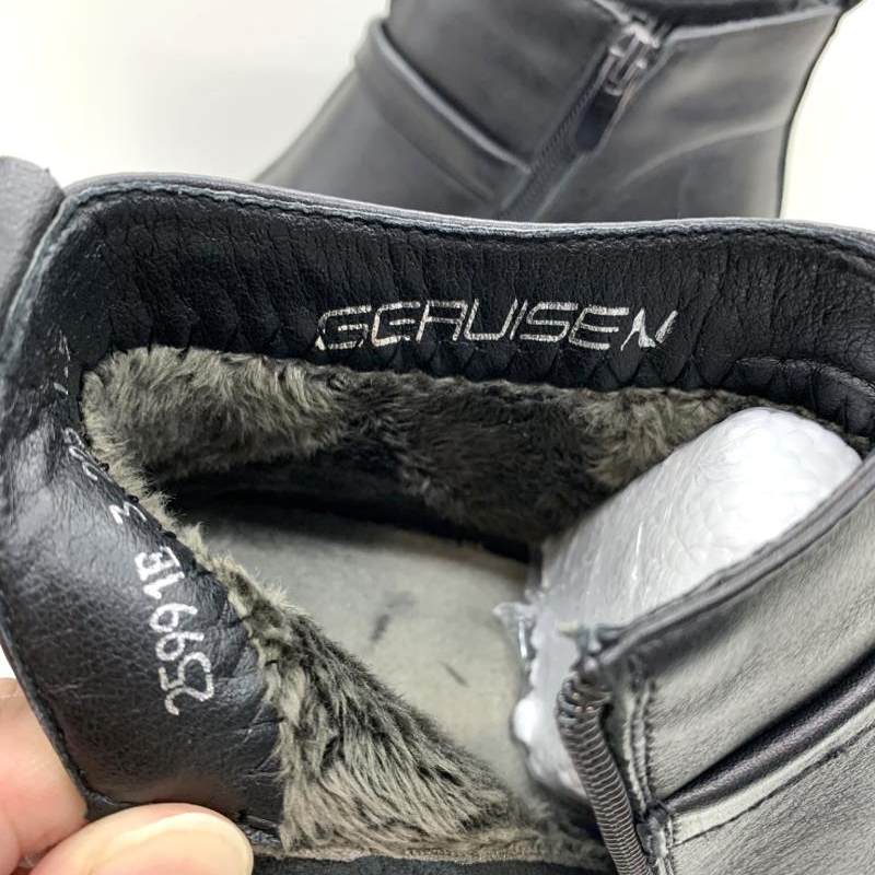 格瑞森真皮女靴短靴粗跟加绒软底圆头百搭舒适牛皮时装靴妈妈鞋,淘宝优惠券,粉丝福利购,淘宝优惠卷