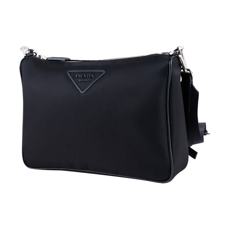 prada /普拉达黑色三角标单肩挎包 para海外男士包袋