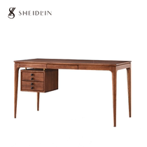 SHEIDLIN HOME Minimalist Book Room Bunden Desk Small Family Type Writing Desk Solid Wood Computer Desk Through Body Polished