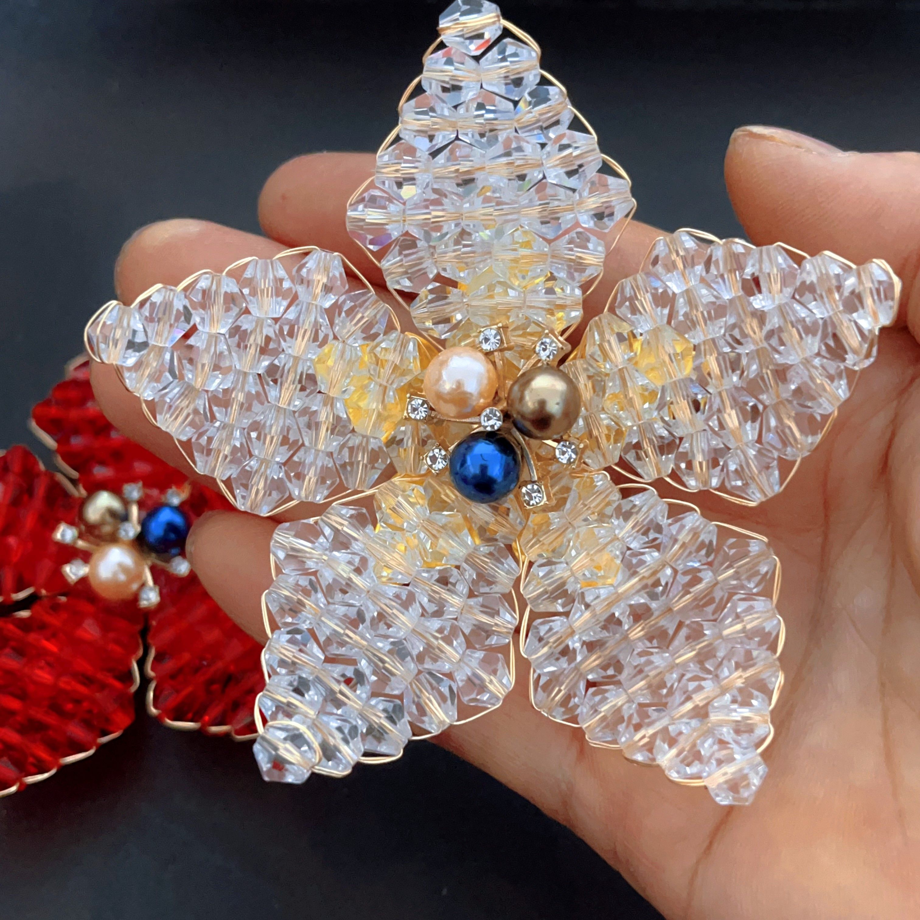 制作新娘团扇头饰配件铜丝DIY手工水晶珠编织造花液花朵叶片成品,淘宝优惠券,粉丝福利购,淘宝优惠卷