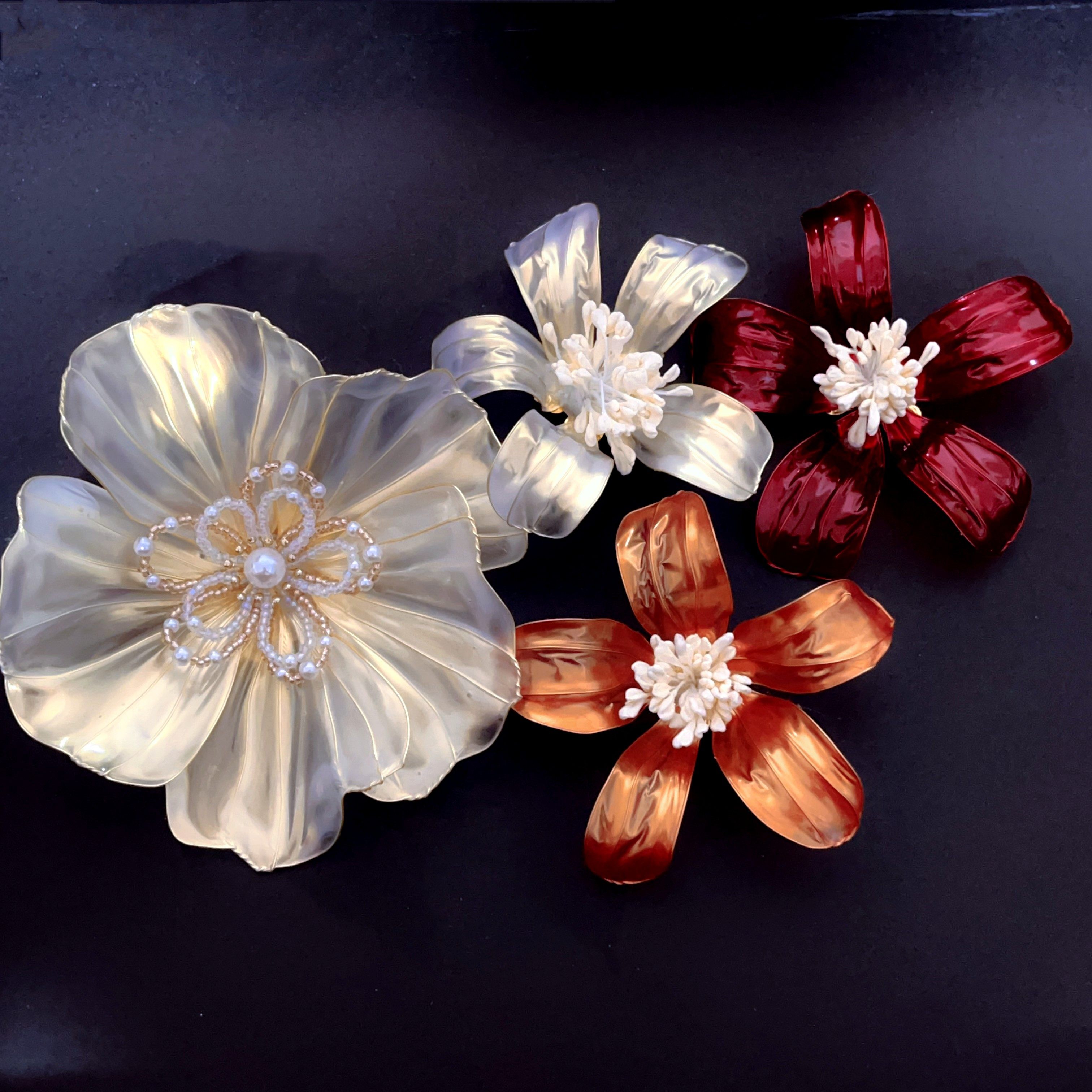 制作新娘团扇头饰配件铜丝DIY手工水晶珠编织造花液花朵叶片成品,淘宝优惠券,粉丝福利购,淘宝优惠卷