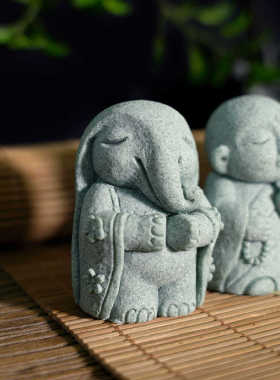 日式小和尚桌面装饰造型鱼缸水族盆景搭配微景观造景茶宠小摆件