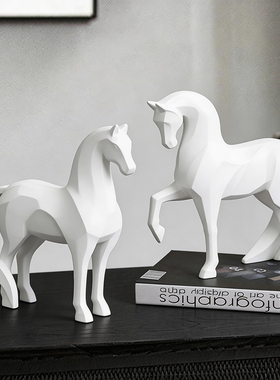 几何切面马摆件客厅乔迁餐边柜展示柜大气礼物工艺品高端家居装饰