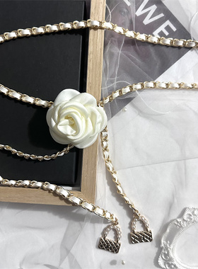 女山茶花金属合金ins风网红腰链