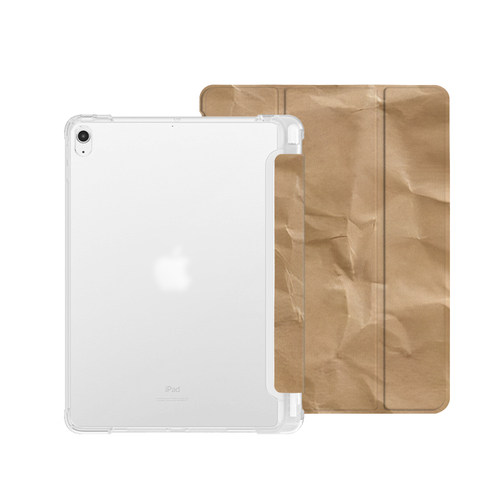 褶皱纸张Y2K艺术ins小众适用平板壳iPad7/8/9/10壳2020带笔槽Air2/3/4/5苹果2021第九代11Pro三折min - 图0