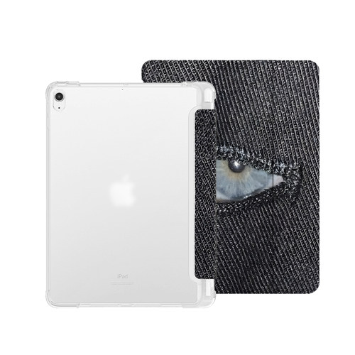 牛仔眼睛艺术ins小众适用平板壳iPad7/8/9/10壳2020带笔槽Air2/3/4/5苹果2021第九代11Pro三折min - 图0