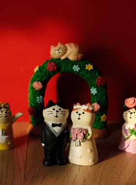猫猫婚礼伴手礼摆件公仔装饰礼物