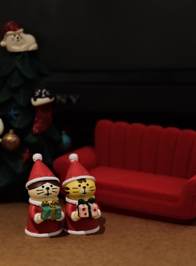 可爱圣诞节氛围摆件礼物猫猫温暖