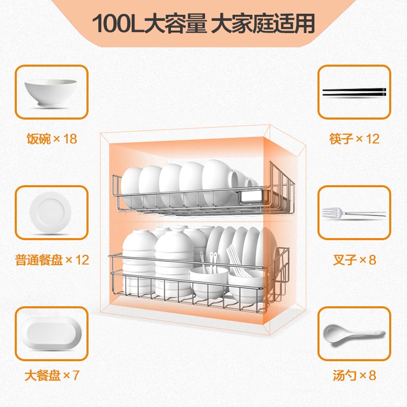 万和D5碗筷消毒柜烘干一体家用小型嵌入式消毒碗柜厨房餐具收纳柜